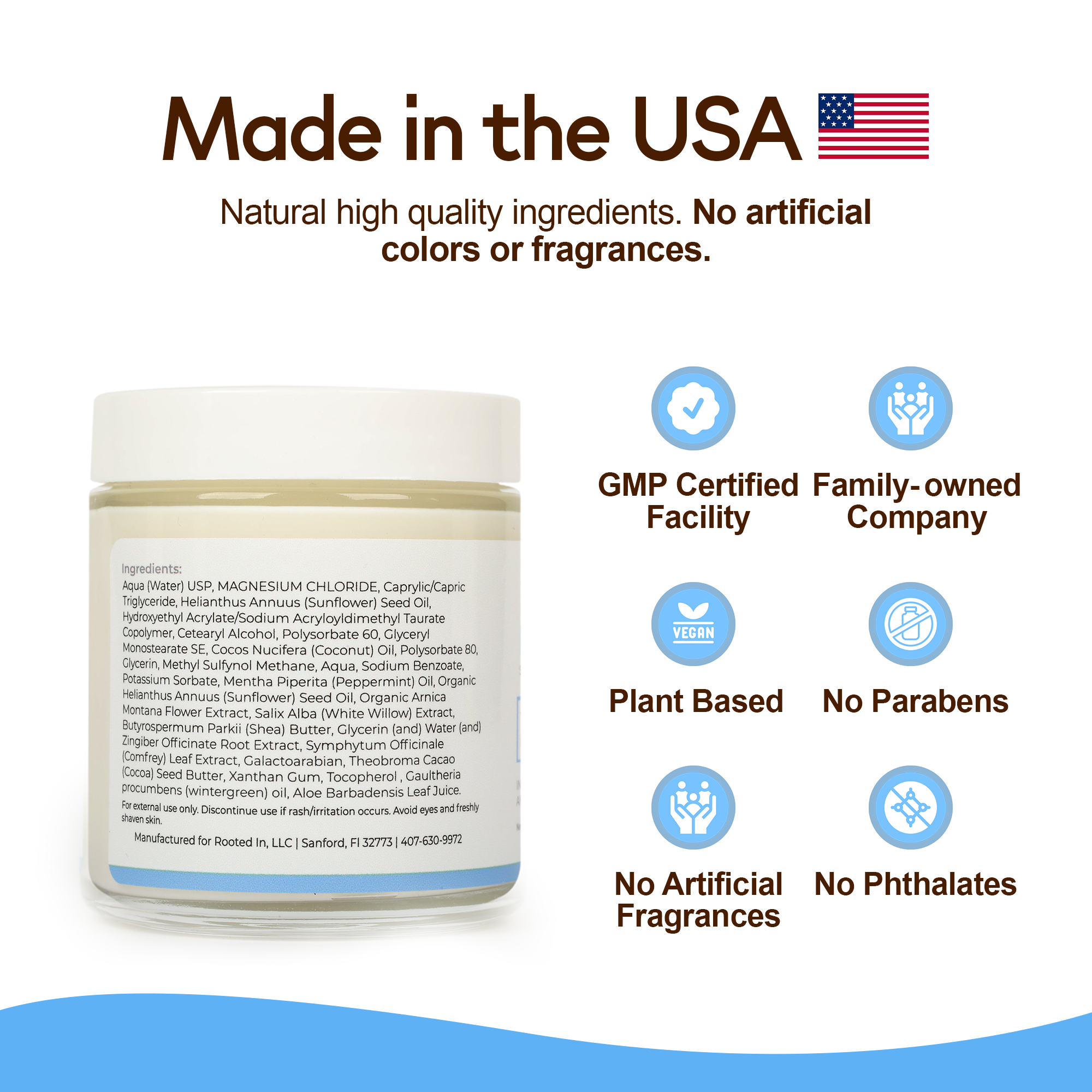 Rooted In - Wholesale Pain Relief Spray/Cream - Relief Magnesium Cream for Muscle Cramping and Pain7