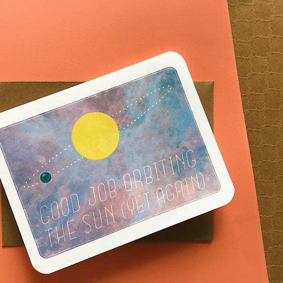 Orbit the Sun Birthday Card for wholesale by TheThirdArrow