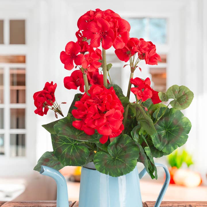 Factory Direct Craft - Wholesale Artificial Flowers - 18" Artificial Geranium Flower Bush - Select Color