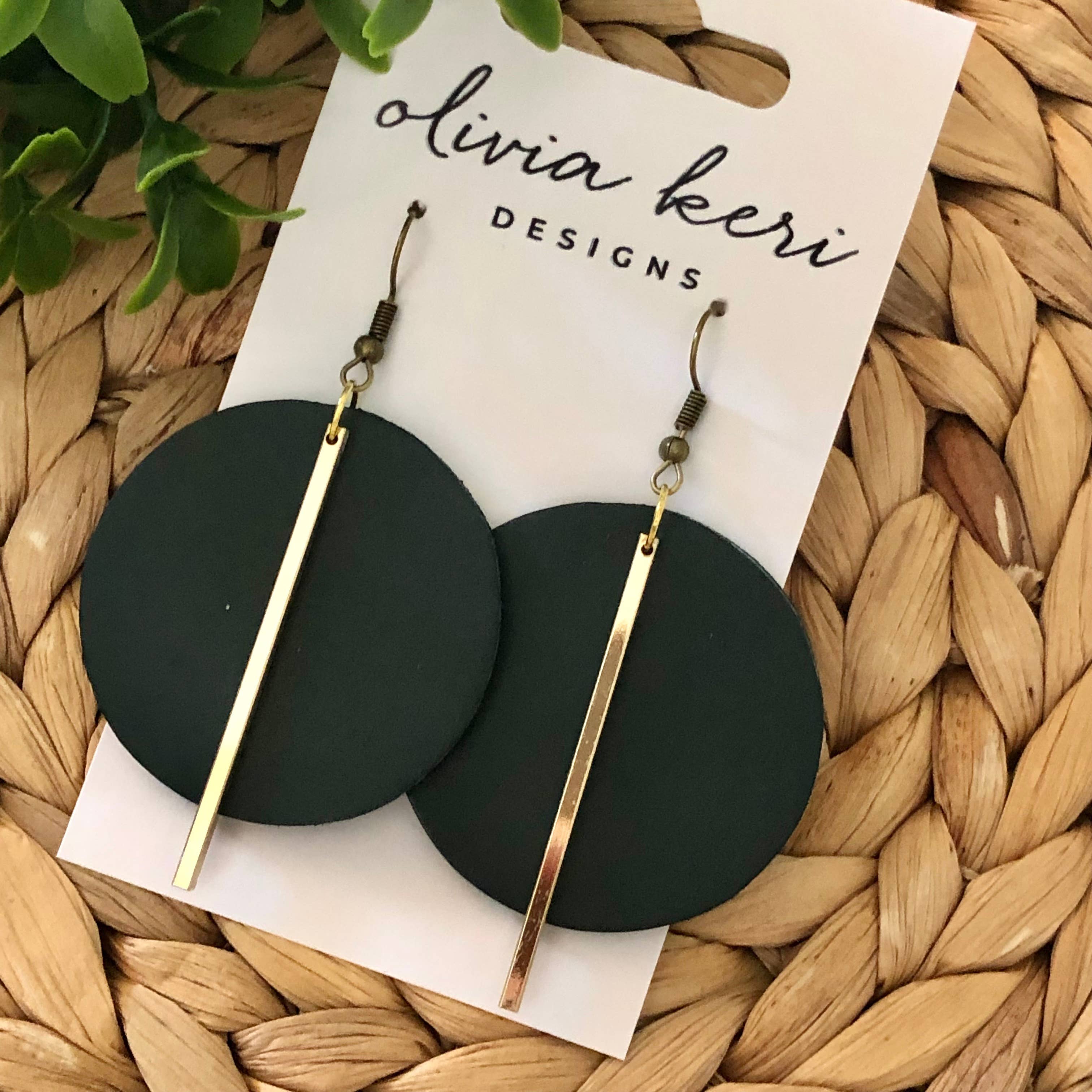 Olivia Keri Designs - Wholesale Dangle Earrings - Lindsay - Dark Green1