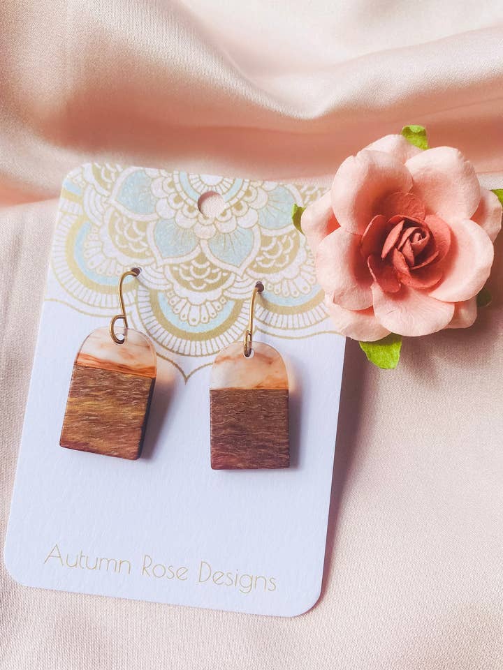 Modern Wood Earrings 17 for wholesale by Autumn Rose Designs