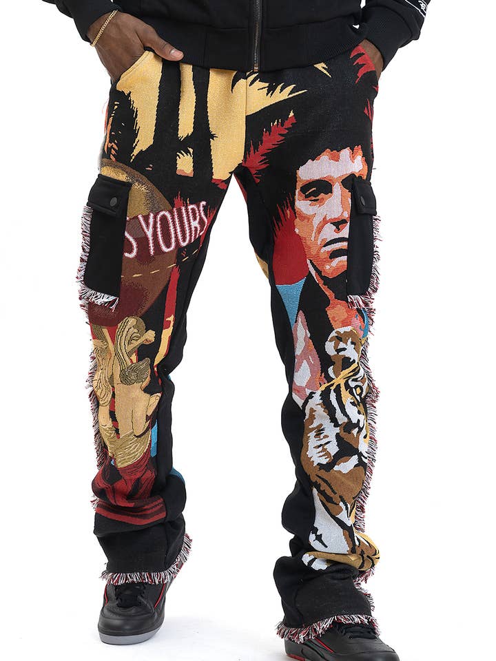 F1628 World is Yours Tapestry Sweatpants for wholesale by Makobi