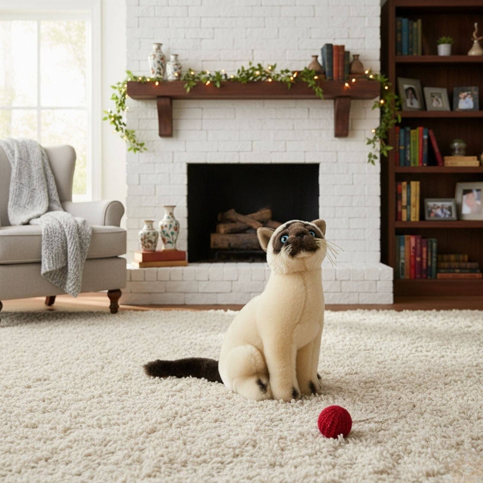 Bocchetta Plush Toys - Wholesale Pet Plush Toy - Dog - Noodles - Siamese Cat - 26cm sitting1