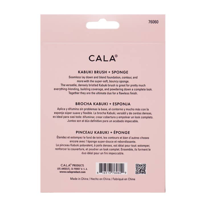 PINEAPPLE Beauty - Wholesale Makeup Brush Set - CALA 76060 Kabuki Brush and Blending Sponge Set Pink - 6pc
