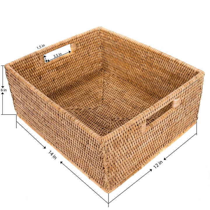 Artifacts Trading Company - Wholesale Mand - Artifacts Rattan™ rechthoekige mand met uitgesneden handgrepen14