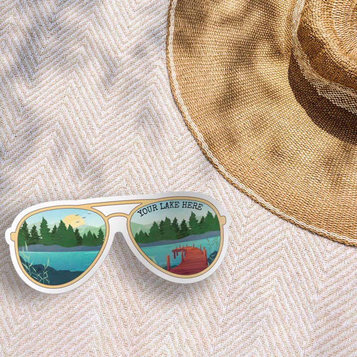Sentinel Supply - Wholesale Sticker - Custom Lake Sunglasses Sticker - Name Drop Nature Decal5