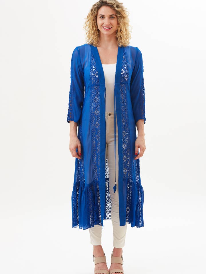 Kali Vintage Lace Long Duster for wholesale by Amita Naithani