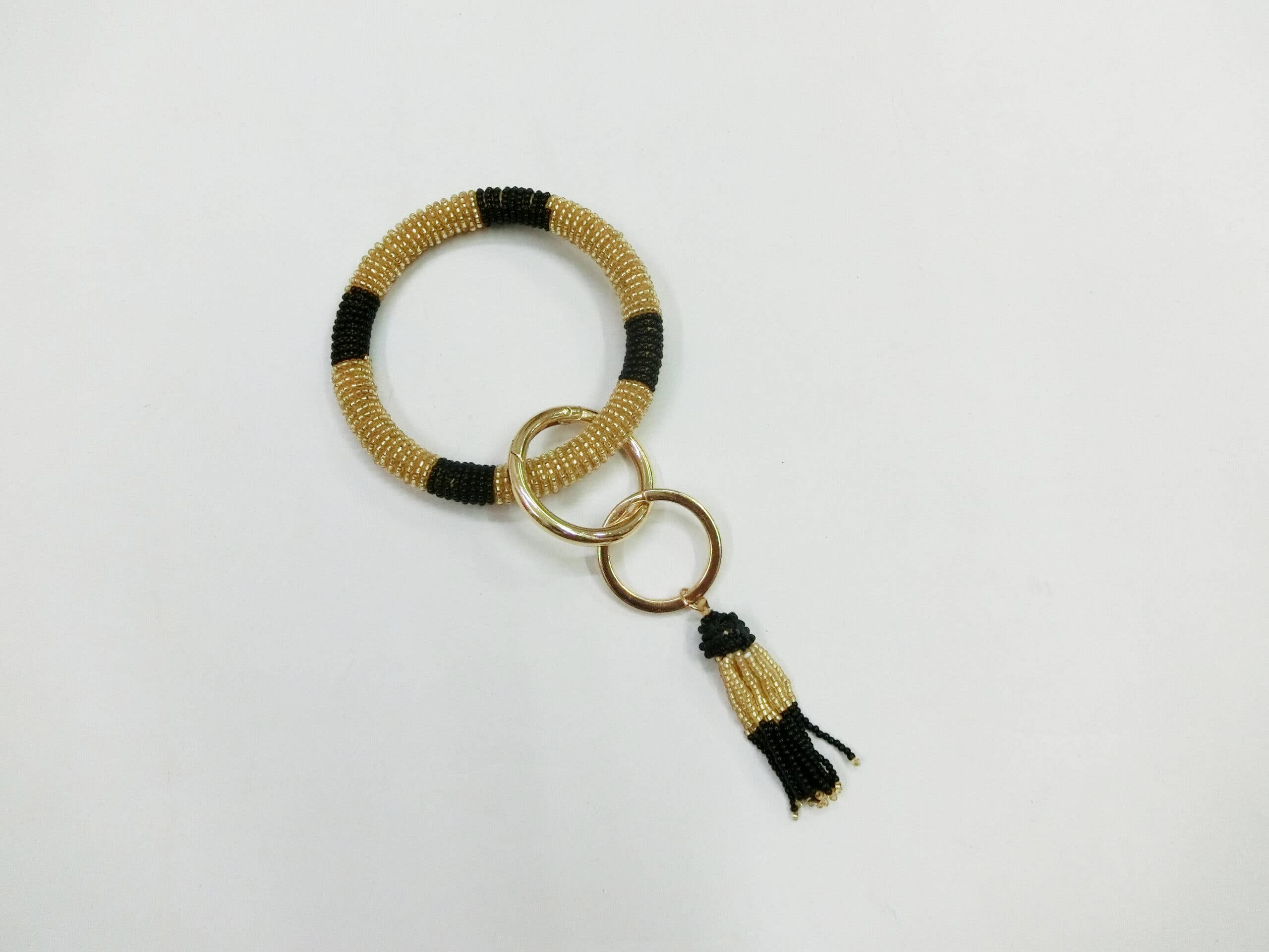 Pizzazz, Inc. – wholesale Keychain bracelet – GOLD & BLACK SAINTS BRACELET KEYCHAIN0
