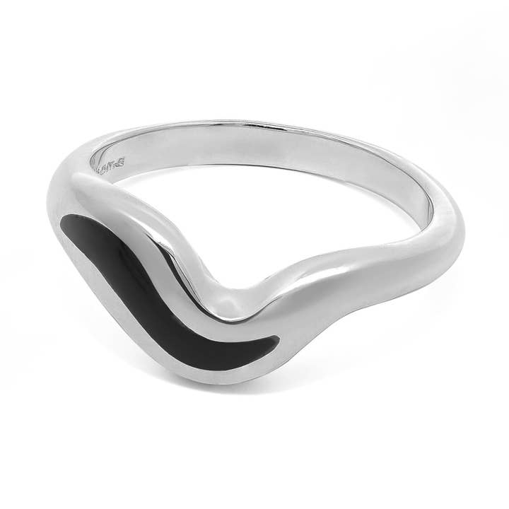 Ripple Curve Ring mit Stein (RA 2395) für den Großhandel von Boma Jewelry