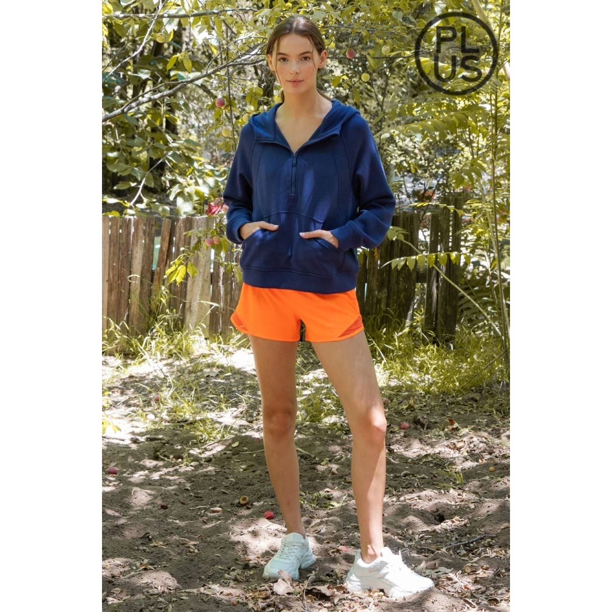 Rae Mode - Vente Veste de sport – femme - VESTE À CAPUCHE QUART DE ZIP EN SCUBA MODAL GRANDE TAILLE25