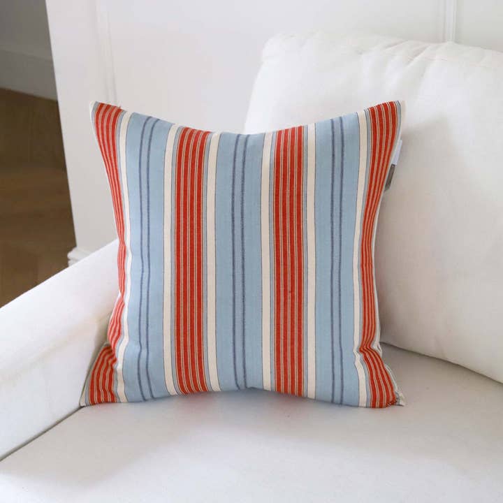 Biggie Best - Vendita all'ingrosso Cuscini decorativi - CUSCINO A RIGHE GREYTON BLU E ROSSO 50 X 50 CM (W)