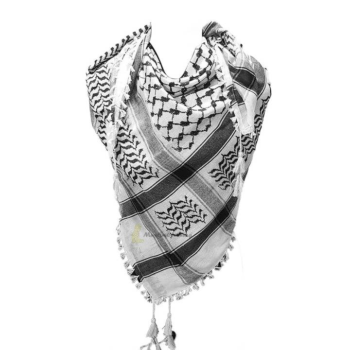 IndoMode – wholesale Halsduk - Dam – Svartvit palestinsk arabisk Kufiya islamisk Arafat sjal