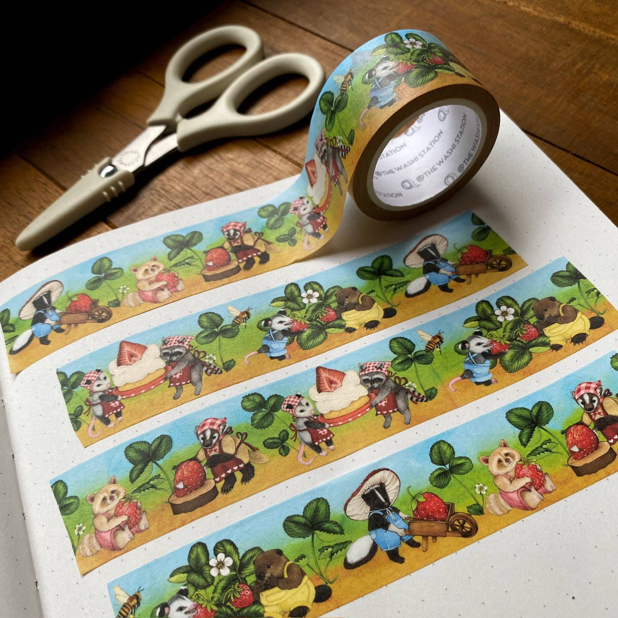 Allison Stoiser Art - Wholesale Washi Tape - Strawberry Farm Critters Washi Tape1