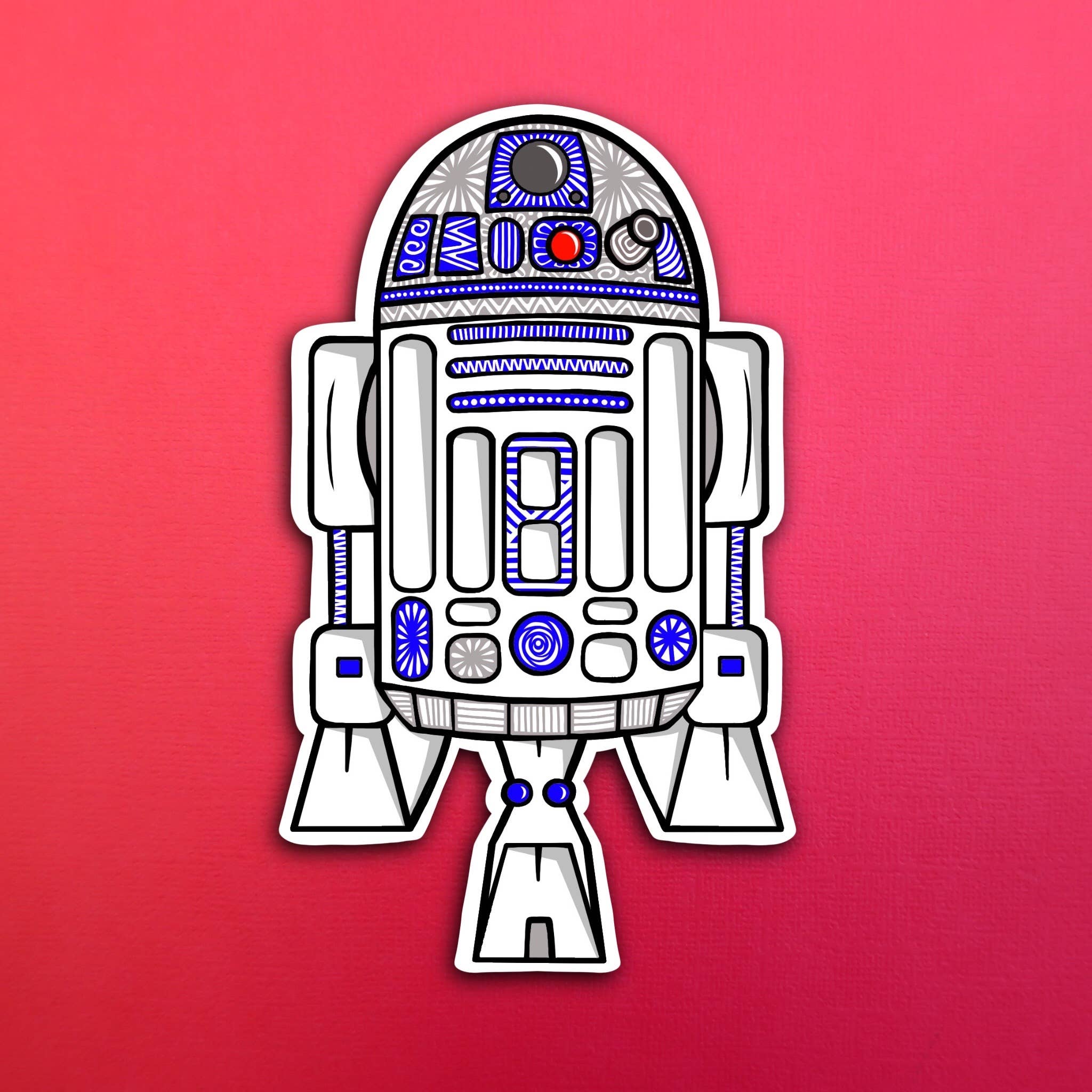 Zenspire Designs - Wholesale Sticker - R2D2 Sticker (WATERPROOF)