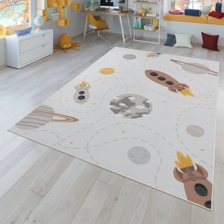 Play Rug Neil with Rockets Planets and Stars for wholesale by Paco Home