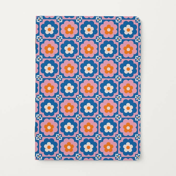 Flowers in Flowers 6x8 Retro Floral Softcover Blank Notebook for wholesale by My Darlin'