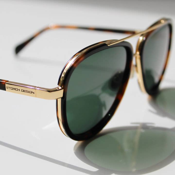 Saint Owen - Wholesale Sunglasses - Unisex - STORCH AVIATOR Tortoise | Gold2