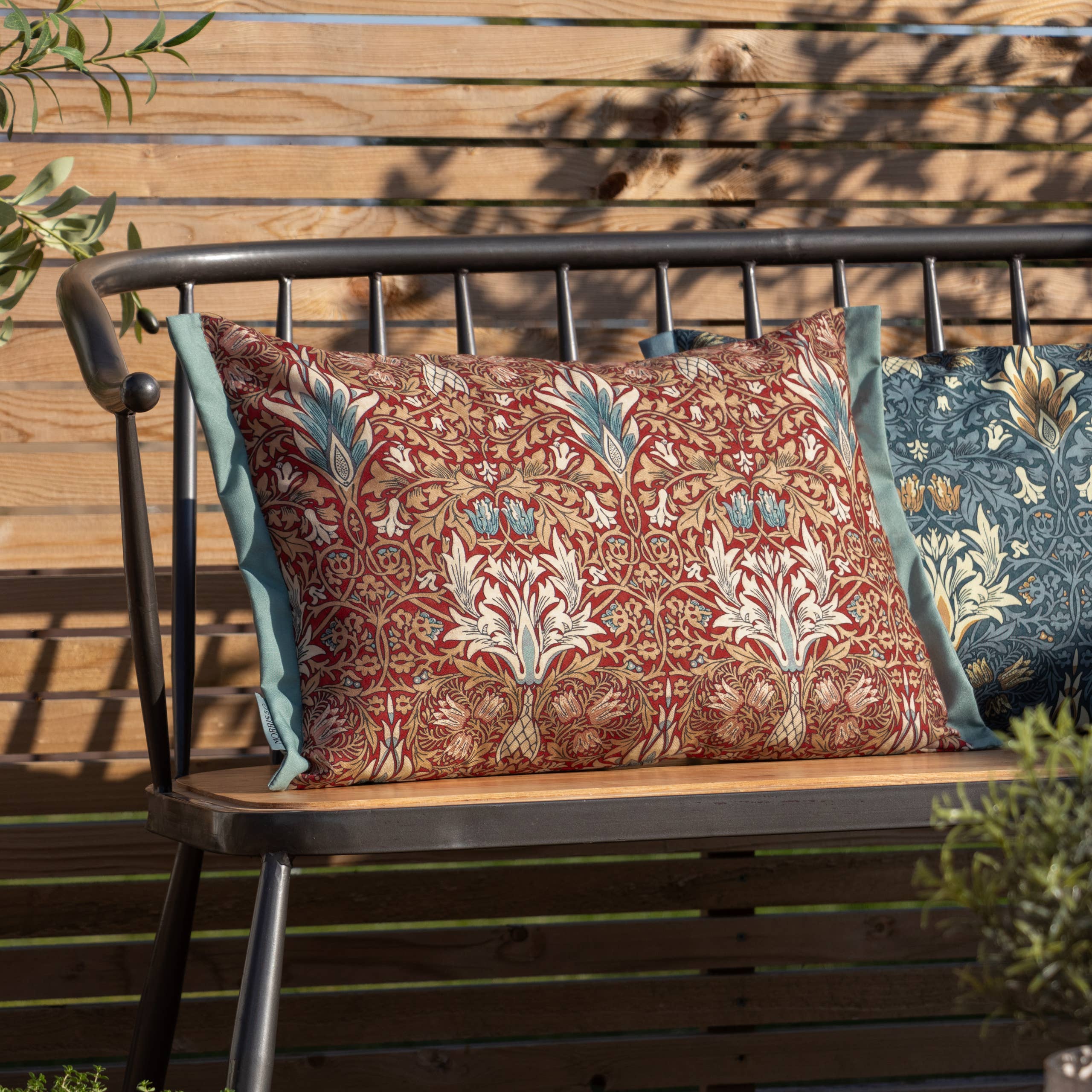Berry Natural Snakeshead Printed Outdoor Cushion Berry/Natural for wholesale on Faire0