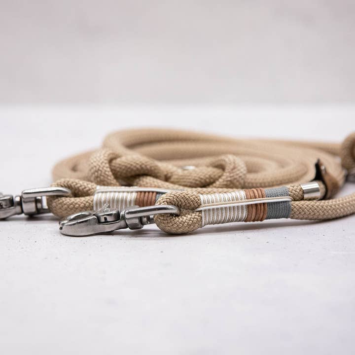 Beige Nude White Twist Dew hondenriem voor wholesale door FOR LOVELY DOGS / Linda Jansen