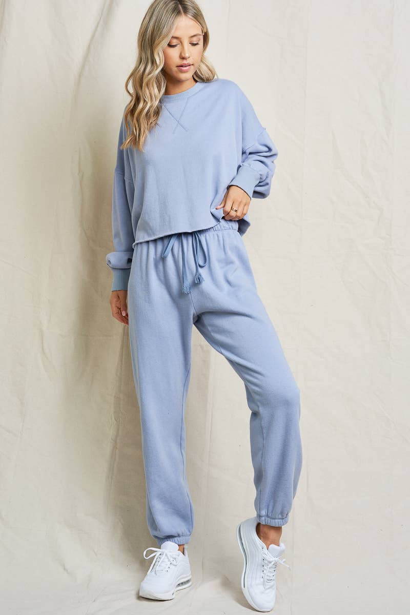 lalamia - Wholesale Sweatshirt - Women's - MT28253-OCEAN BLUE1