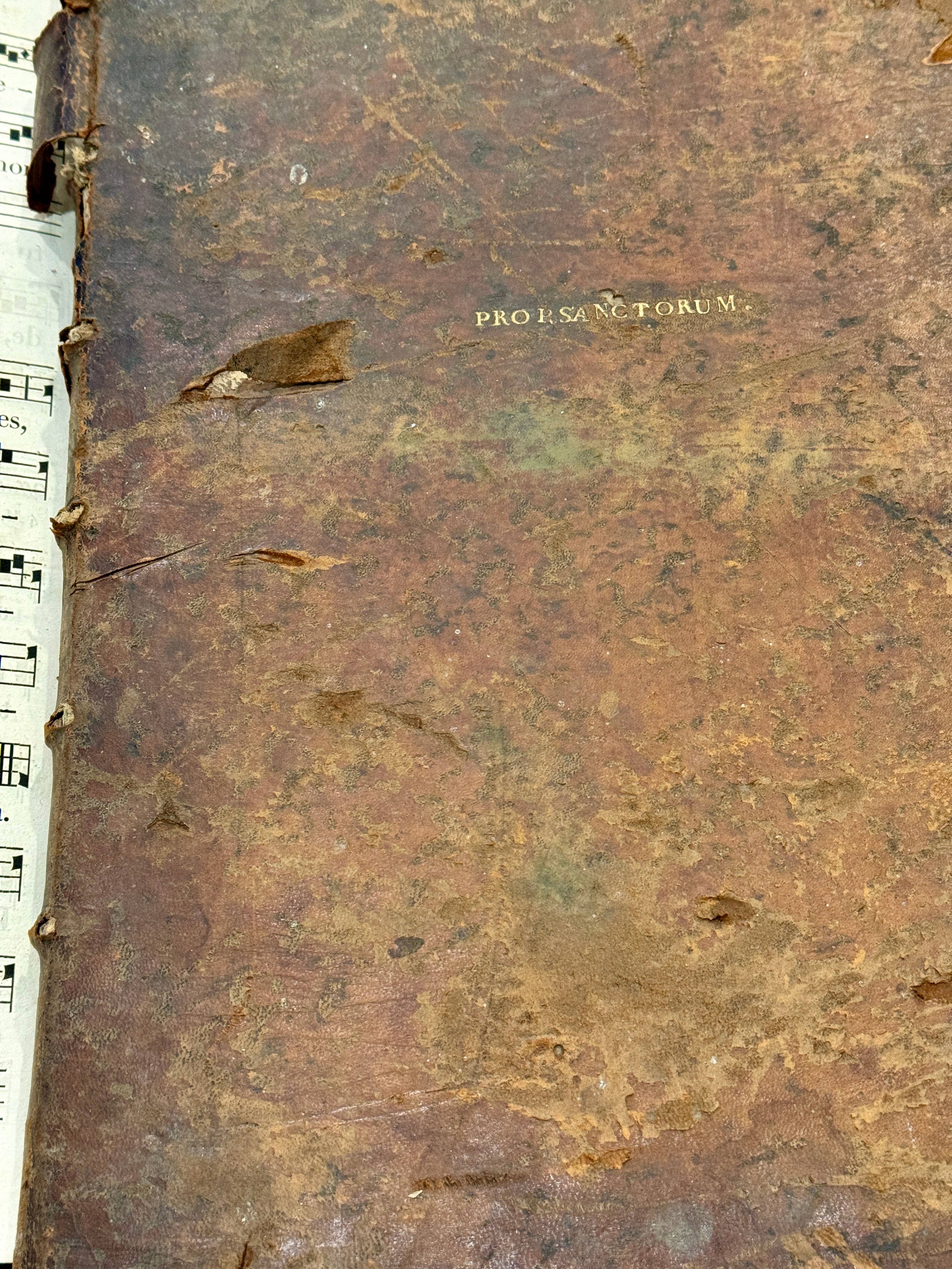 Monahan Papers - Vendita all'ingrosso Espositore per rivenditori - Pagina originale del 1700 Antifonario - 250 anni - Set/36