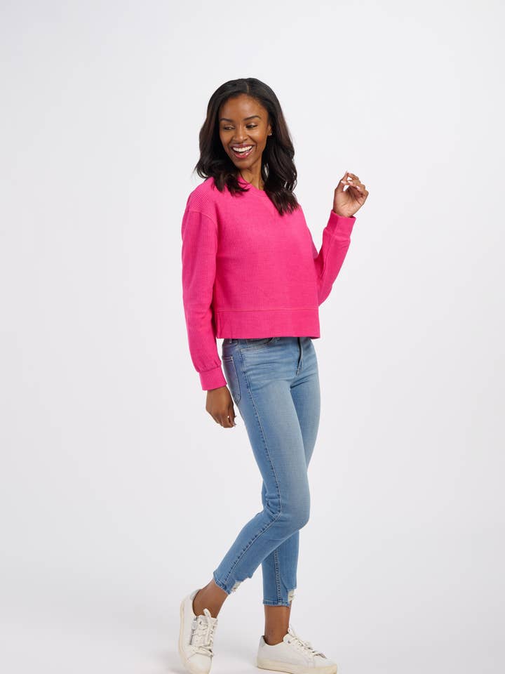 Rib Knit Corded Boxy Crew for wholesale by Boxercraft