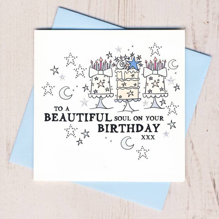 Fødselsdagskort til en smuk sjæl for engroshandel hos Eggbert & Daisy