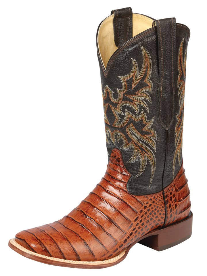 El General Rodeo - Printed Alligator leather boots - Cogñac 44939 for wholesale by El General Western Wear