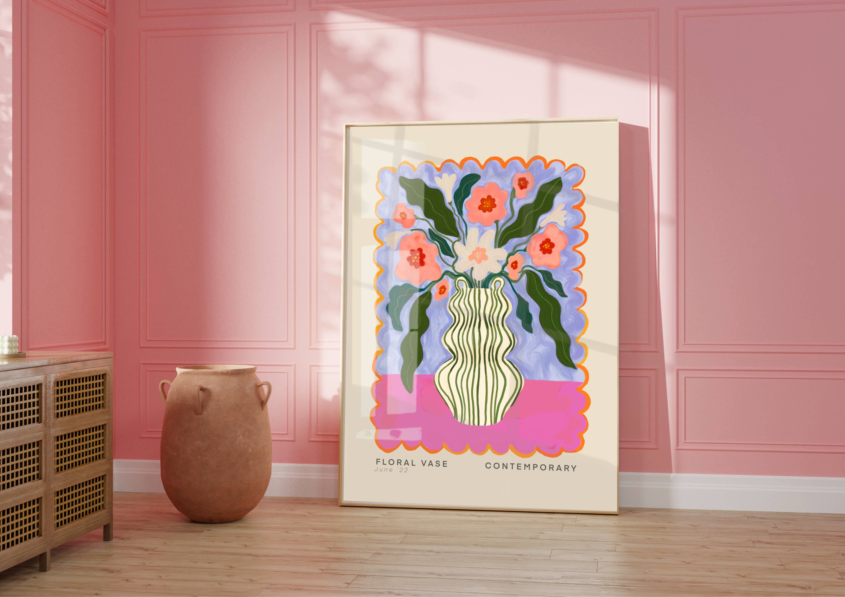 Kate Fox Design - Wholesale Art Print - Vase Art Print, Colourful Art Print, Hand Drawn Art, Quirky9