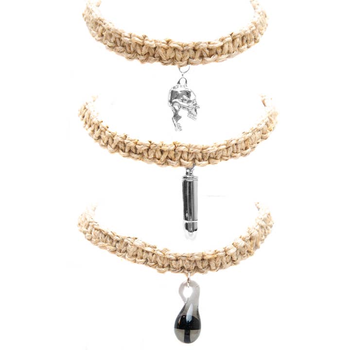 Natalia - Wholesale Jewelry Set - Macrame Braided Hemp Necklaces with Pendants- SET 3