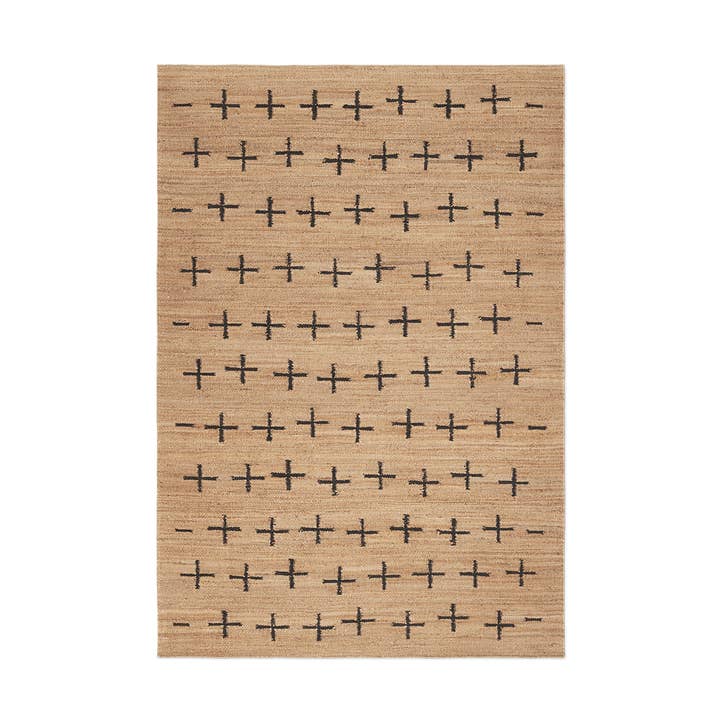 Tapis en toile de jute Cross de Nordic Knots, tissé à plat pour la vente par Nordic Knots