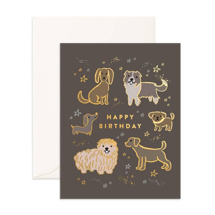 Birthday Dogs Greeting Card for wholesale by Fox & Fallow