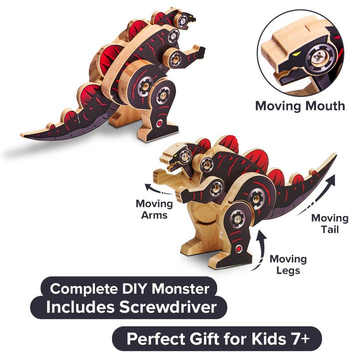 AYK Brand - Wholesale DIY Craft Kit - Kids - DIY Wooden Kit with Stickers - Monster Series (Monster Type 1)