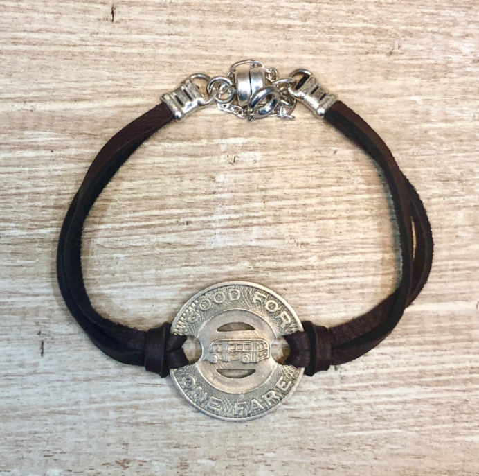 Lorraine Frances Jewelry - Wholesale Charm/Dangle Bracelet - Vintage Token Deerskin Bracelet1