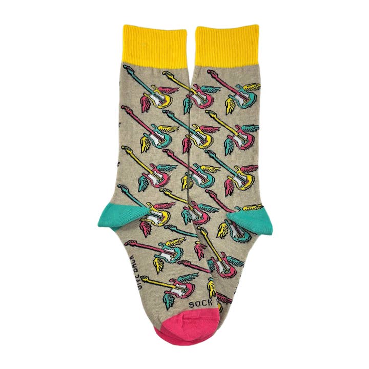 Sock Panda - Wholesale Socks - Unisex - Flying Guitar Pattern Socks from the Sock Panda (Adult Small - Shoe Sizes 2-5)3