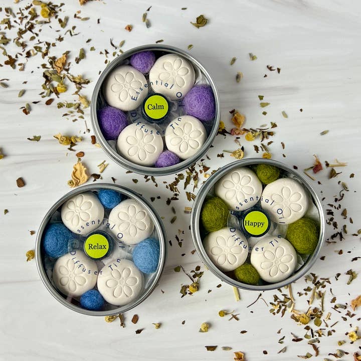 Flower Diffuser Tin for wholesale by Blooming Light Botanical Alchemy, llc