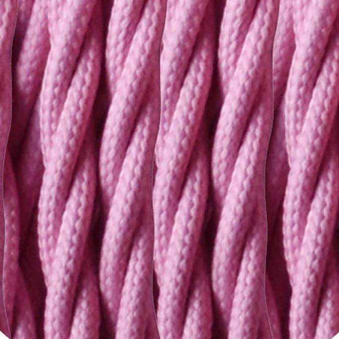 5m 3 Core Twisted Baby Pink Vintage Electric Fabric Cable Flex 0.75mm~4810 for wholesale by Ledsone