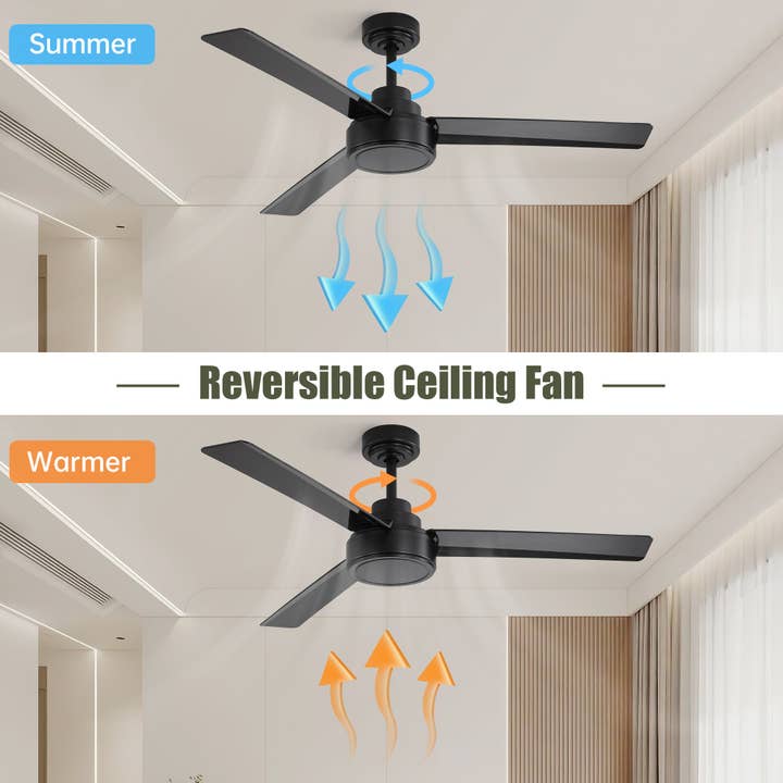 39F Inc. - Wholesale Ceiling Fan - 52" Black Farmhouse Outdoor Ceiling Fan with Remote5