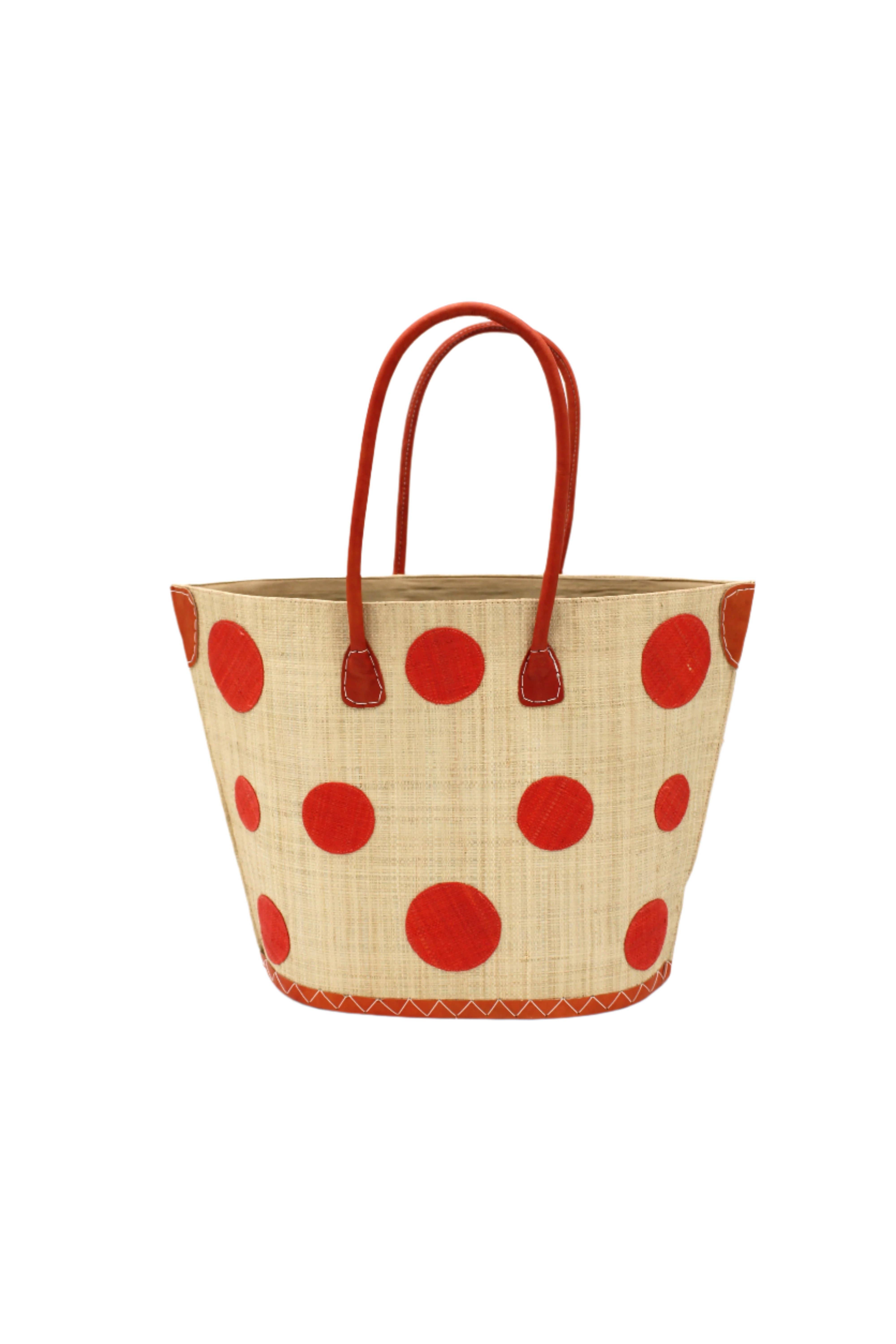 Shebobo - Wholesale Tote Bag - Women's - Capri Polka Dot Small Straw Tote Bag0