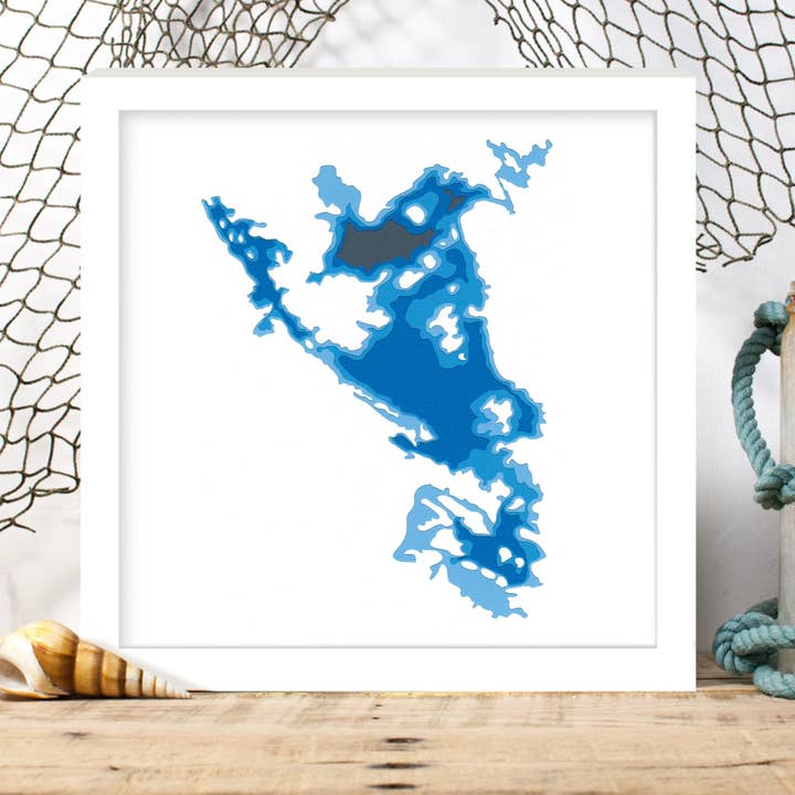 Bathymetrische kaart van Gloucester Pool, Muskoka-papier voor wholesale door Cardtography