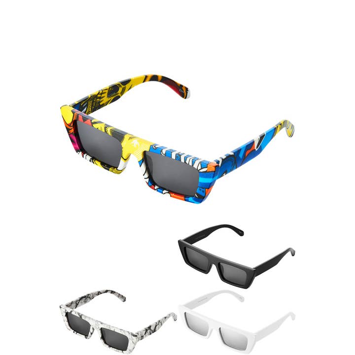 Blandade solglasögon med fyrkantig ram - rolig design för wholesale av Girly