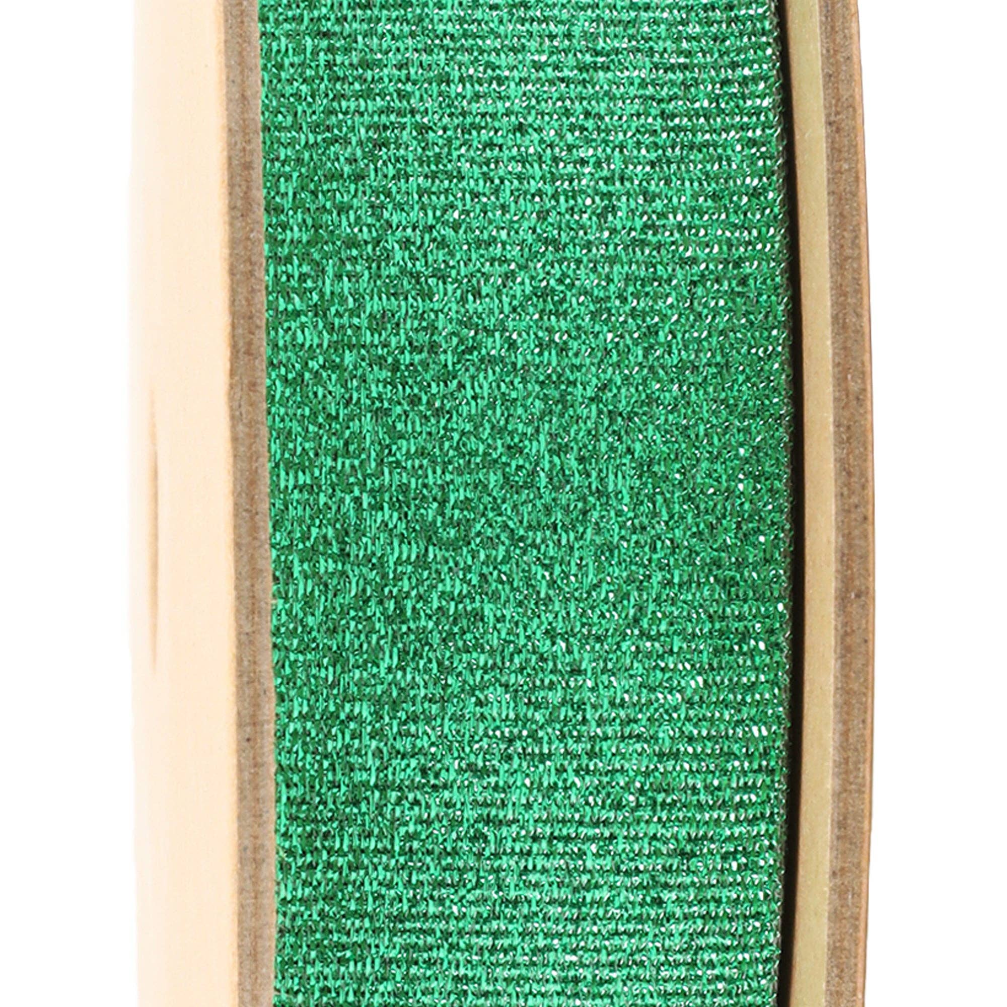 LA Ribbons Wholesale - Vente Ruban – emballage cadeau - Ruban Gros-grain Métallisé 1" | Vert | Rouleau de 25yd4