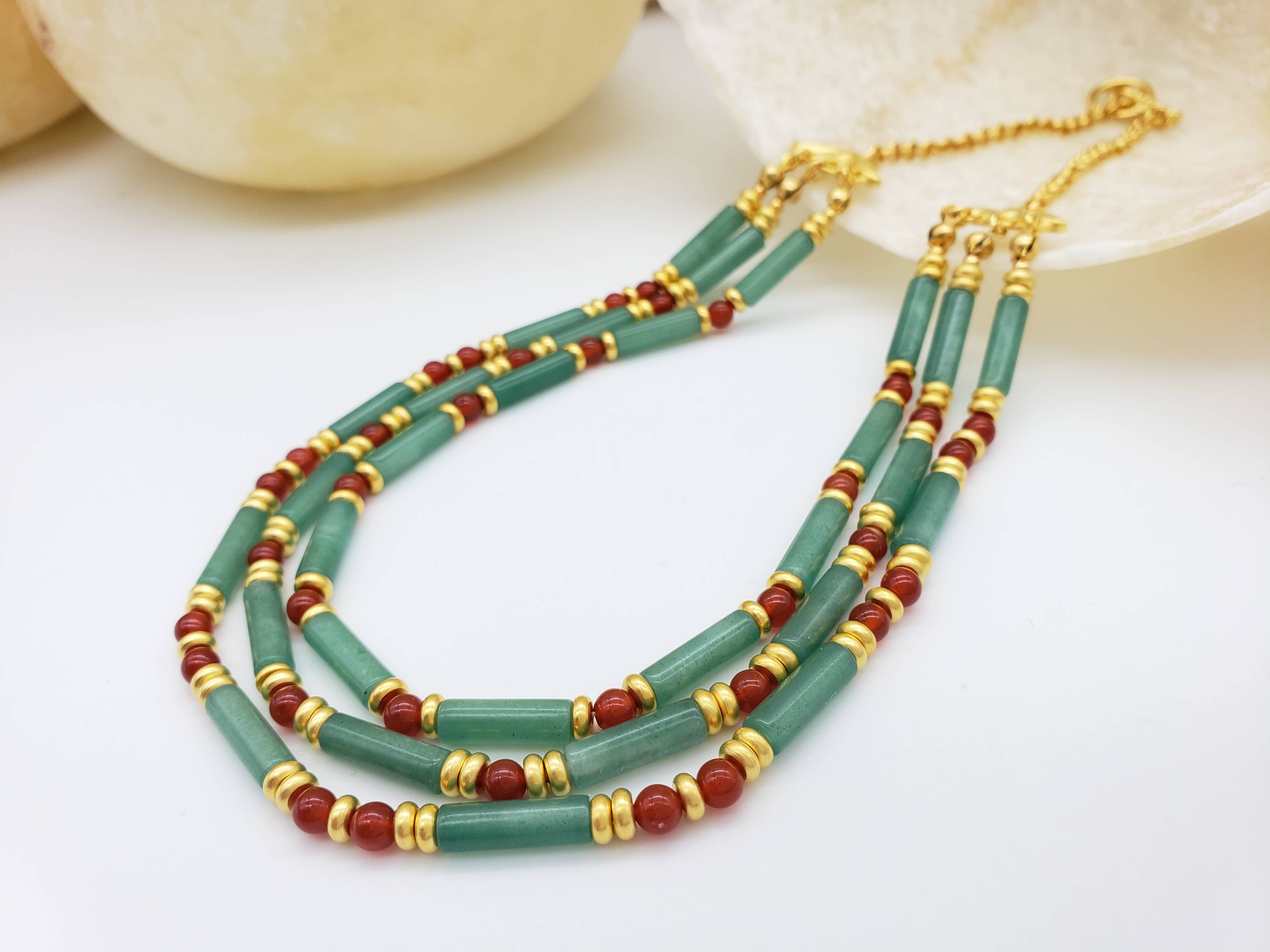 Discoveries, Inc. – Großhandel Halsband/Collier – Cleopatra Aventurin-Halsband, 18" - Ägyptisch inspiriert1