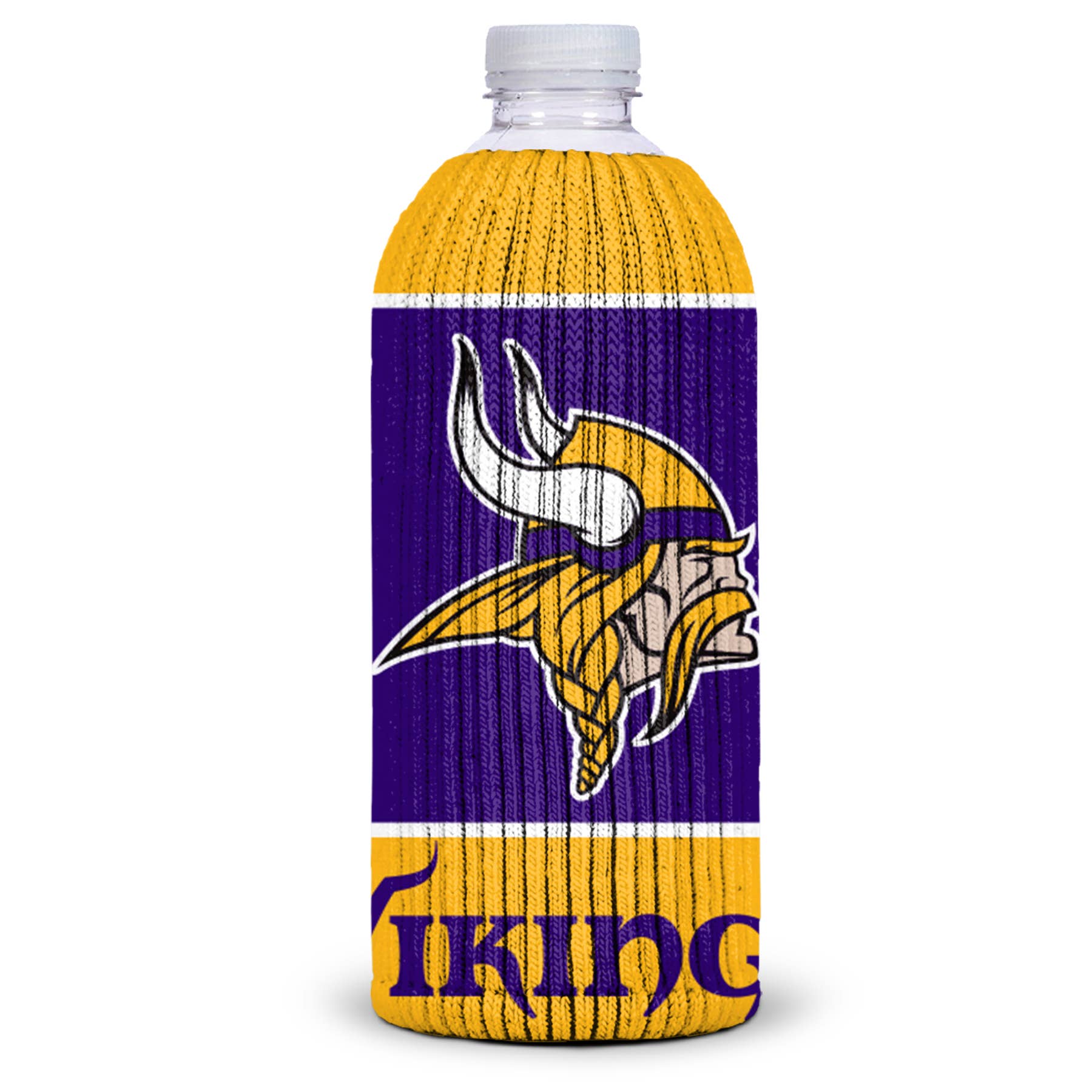 Majestic Sports – wholesale Drink huggers & koozies – NFL Minnesota Vikings Knit Bottle Cooler - Bottle Koozie0