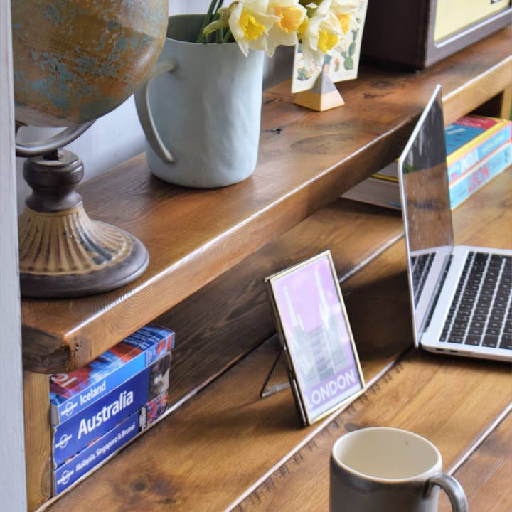 REMOVED BRAND – wholesale Desk set – Industrial Reclaimed Pine Desks with Black Steel Legs - Mid-Century Modern Home Office Furniture Riser Deep Shelf7