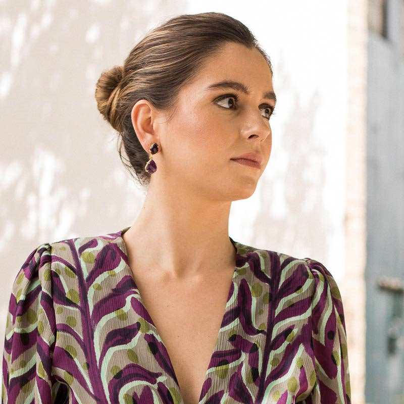 ACUS - Wholesale Dangle Earrings - Purple Troubadour Earrings3