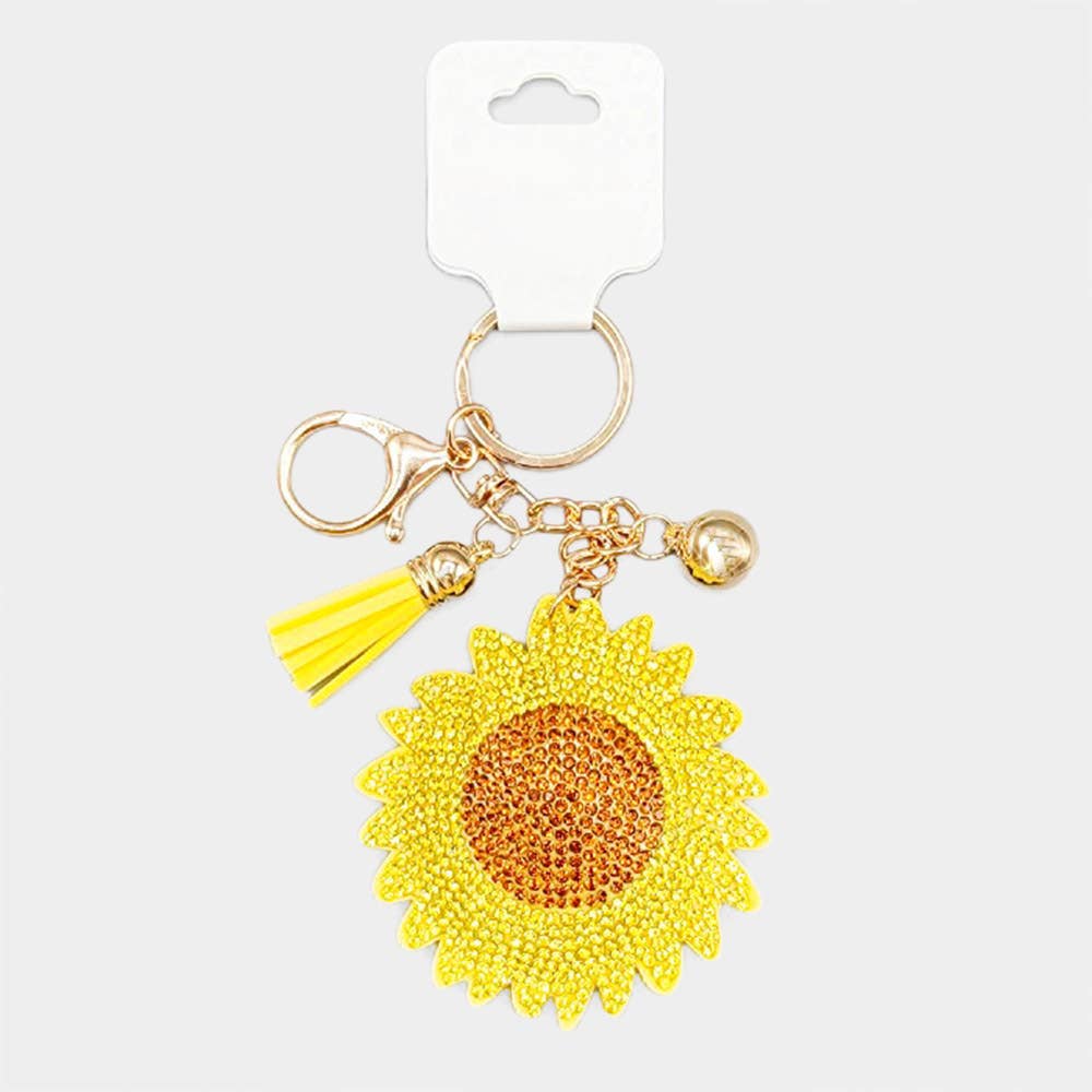 Sensibling Corp. - Vente Porte-clés – femme - Porte-clés à pampilles tournesol bling0