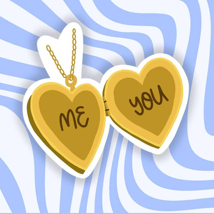 Adesivo ritagliato in vinile lucido a forma di medaglione a cuore per la vendita all'ingrosso da parte di Marhaba Prints