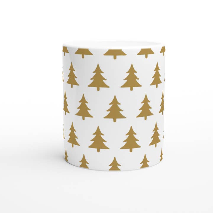 Aminelle & Willow - Wholesale Coffee mug - Festive Gold Christmas Tree Design Ceramic Mug2