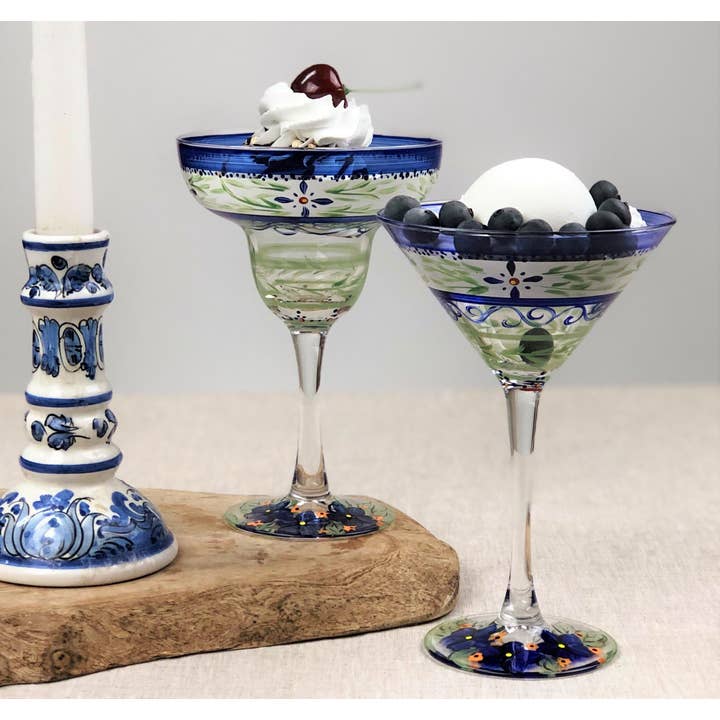 Golden Hill Studio – wholesale Cocktail-/likörglas – Barcelona Blå Margarita Glasögon